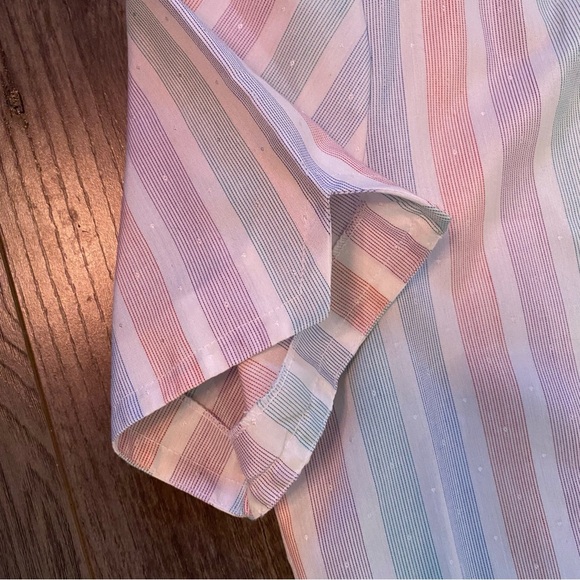 Vintage House dress handmade pastel striped with belt - Picture 9 of 10